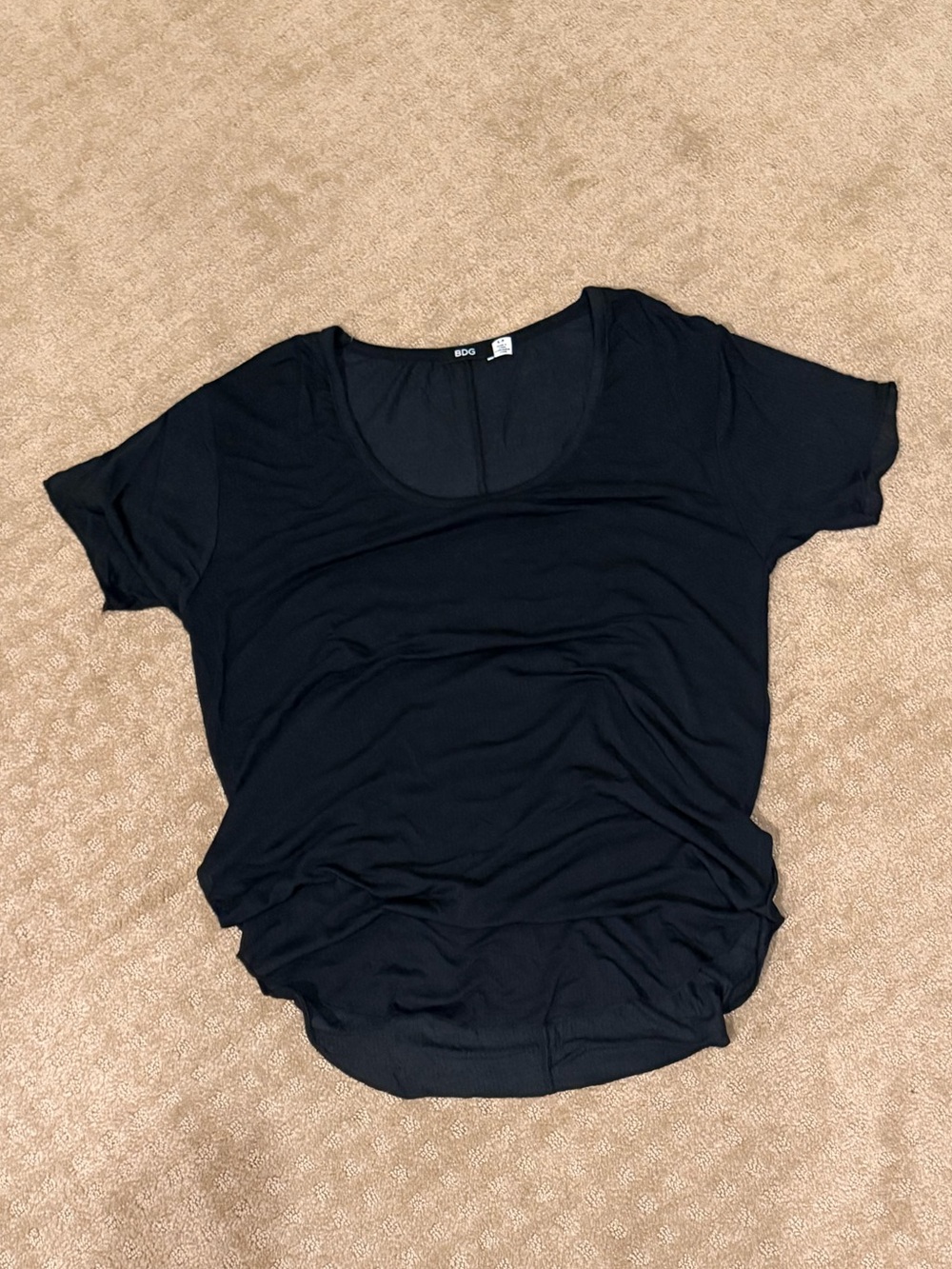BDG Black Scoop Neck Short Sleeve Top